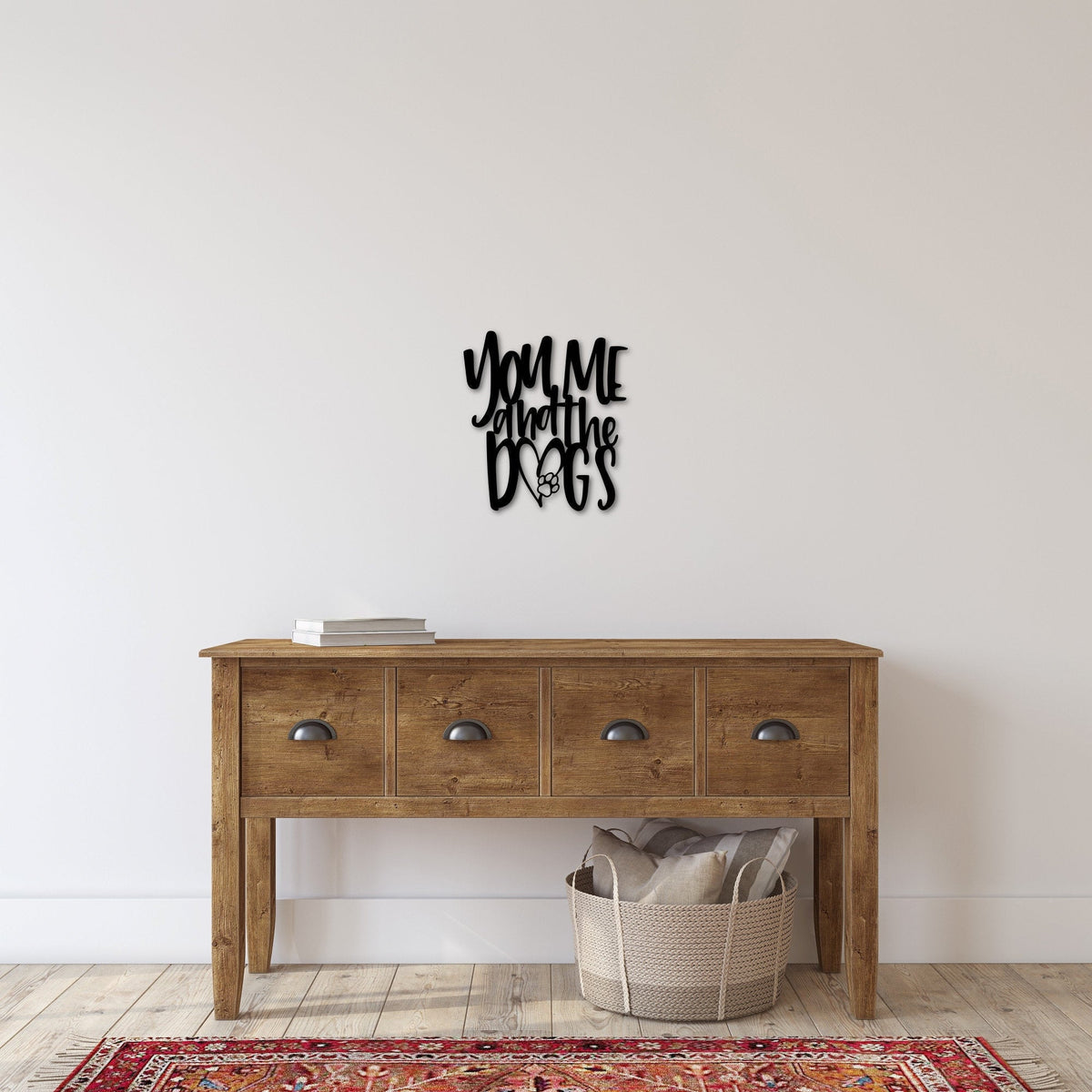 You Me And The Dogs Sign Metal Dog Sign For Home Dog Lover's Gift Dog Decor Sign To Put Up With Leashes Dog Family Sign