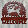 Bear Welcome Sign Metal Sign Cutout Cut Metal Sign Wall Metal Art
