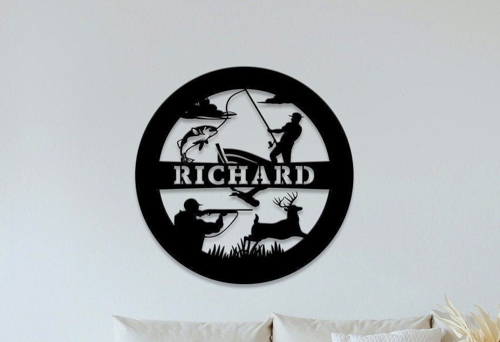Custom Metal Hunting Sign Deer Head Signdeer Antler Decordeer Hunter Giftdeer Camp Signdeer Name Metal Signfathers Day Gift