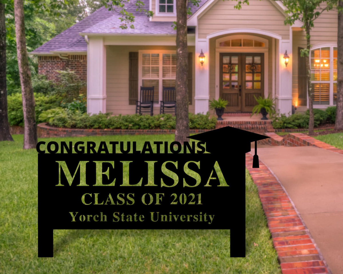 Graduation Yard Sign Class Of 2021 Metal Sign College Graduation Sign Lawn Signs Graduation High School Graduation Sign Congratulations