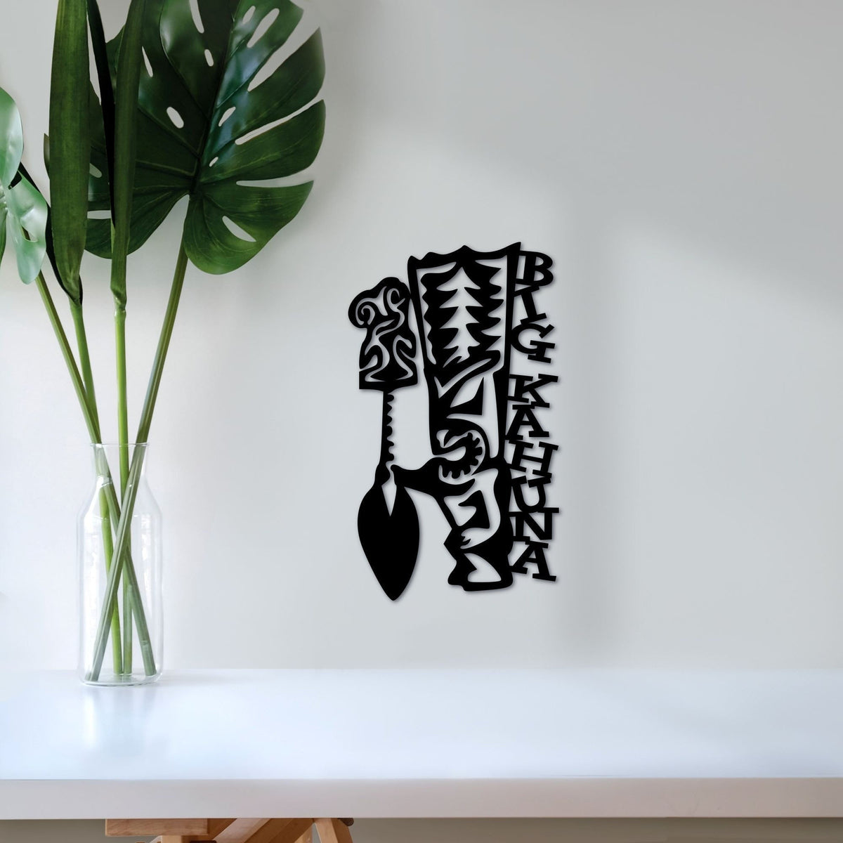Big Kahuna Metal Sign With Tiki God And Spade Hawaiian Hawaii Art And Decor Hawaiian Gift For Him Boss Gift