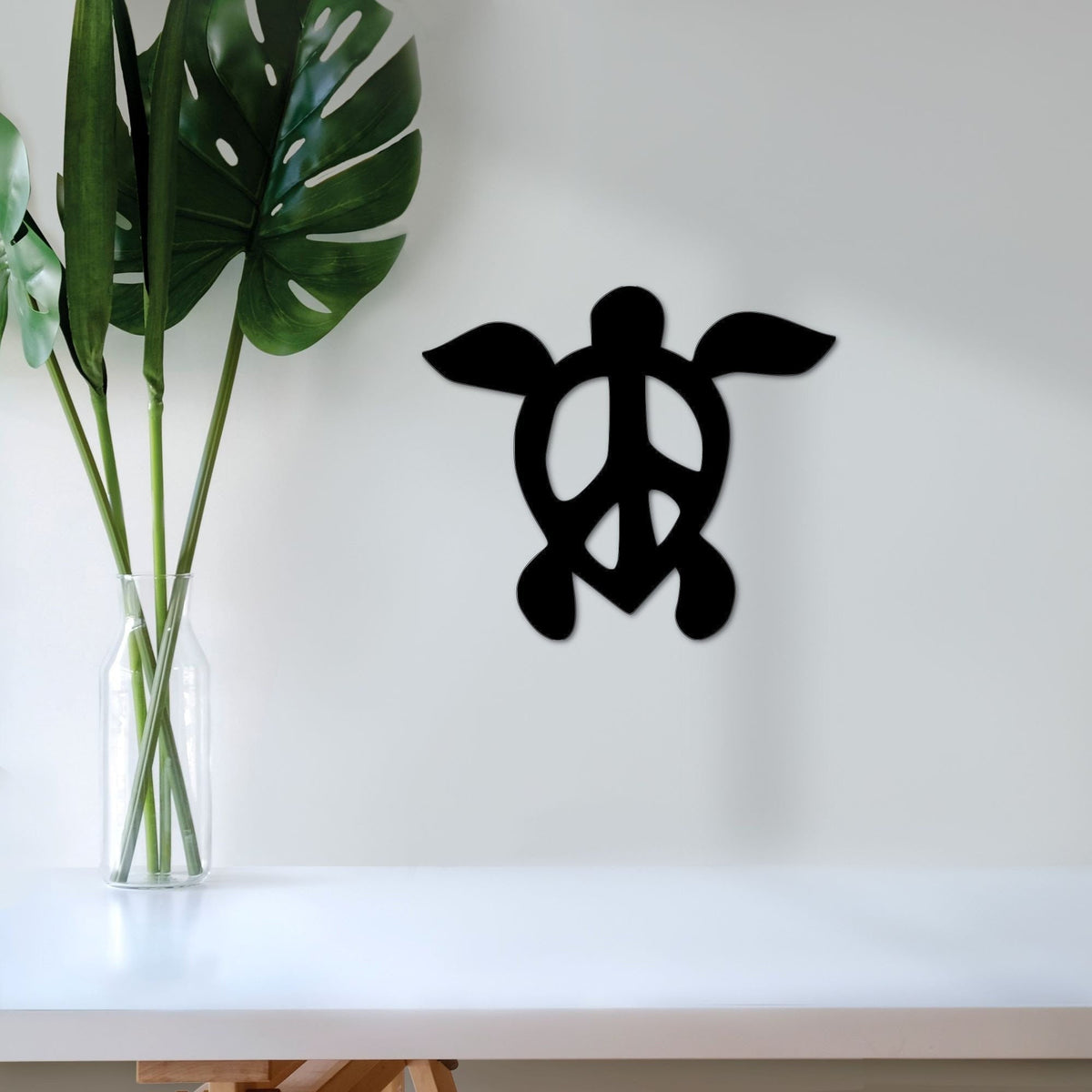 Peace Sign Turtle Metal Wall Decor Sea Turtle Tropical Gift For Turtle Lover Ocean Bathroom Decor Coastal Wall Decor