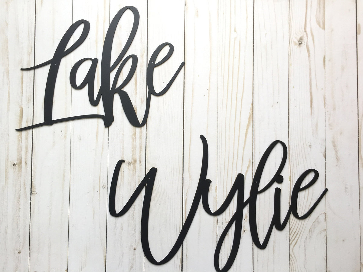 Lake Wylie Metal Sign Lake House Decor Housewarming Gift Metal Words Lake Wylie Sign