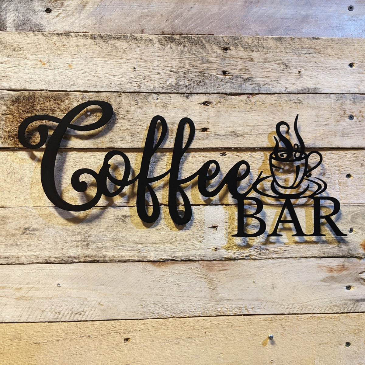 Coffee Bar Script Metal Sign Kitchen Wall Decor Cafe Sign Housewarming Gift Home Wall Hanging