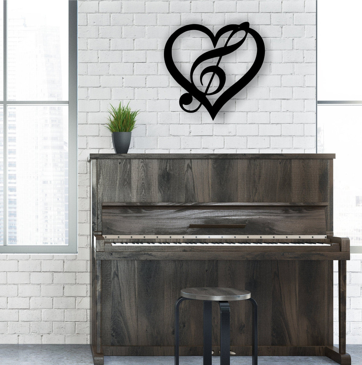 Music Love Treble Clef Heart Metal Wall Sign For Music Room Music Teacher Gift Music Lover Piano Room Christmas