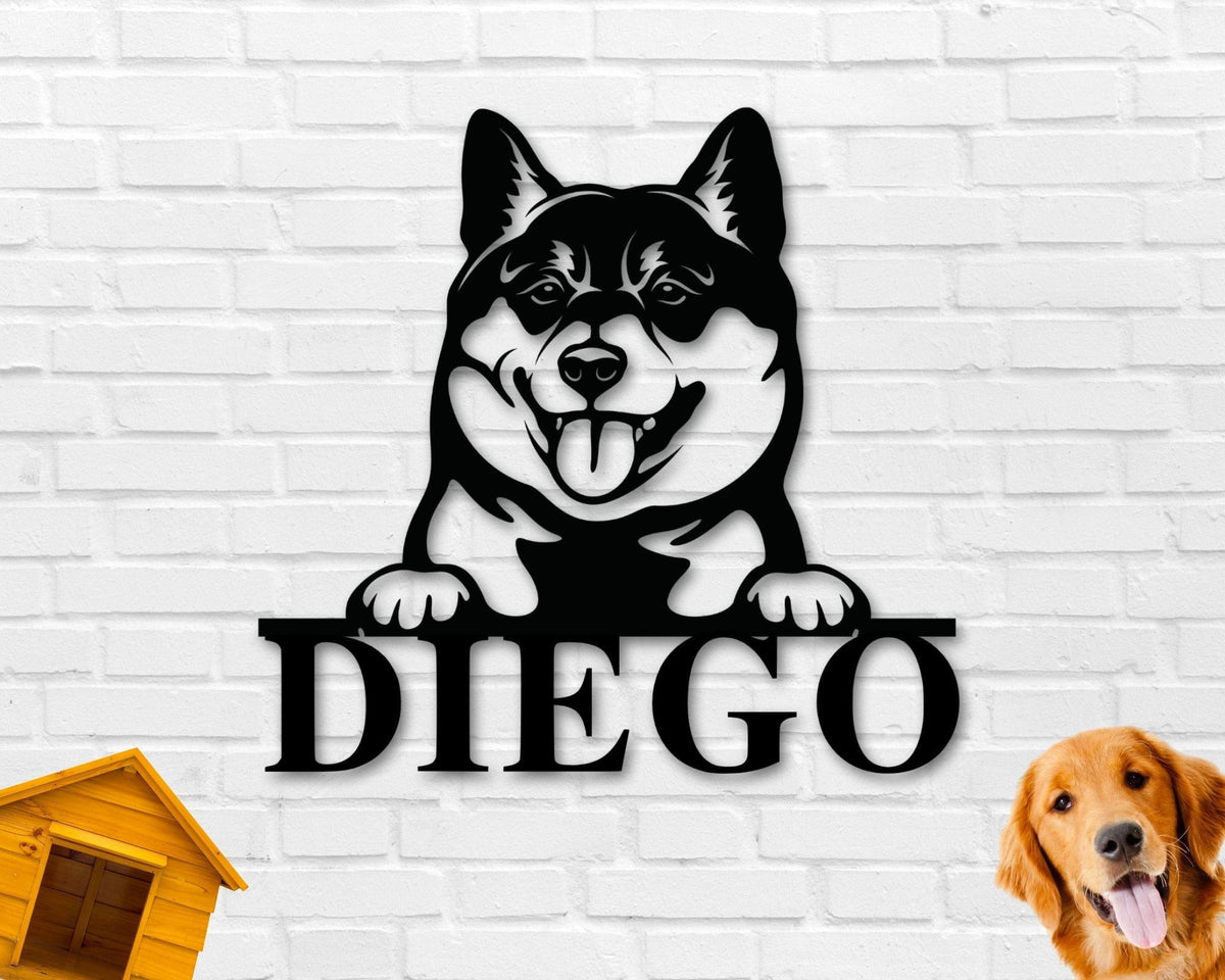 Shiba Inu Dog Sign Shiba Inu Metal Sign Shiba Inu Name Sign Pet Name Sign Dog Lover Sign Gift For Pet Owner Dog Sign