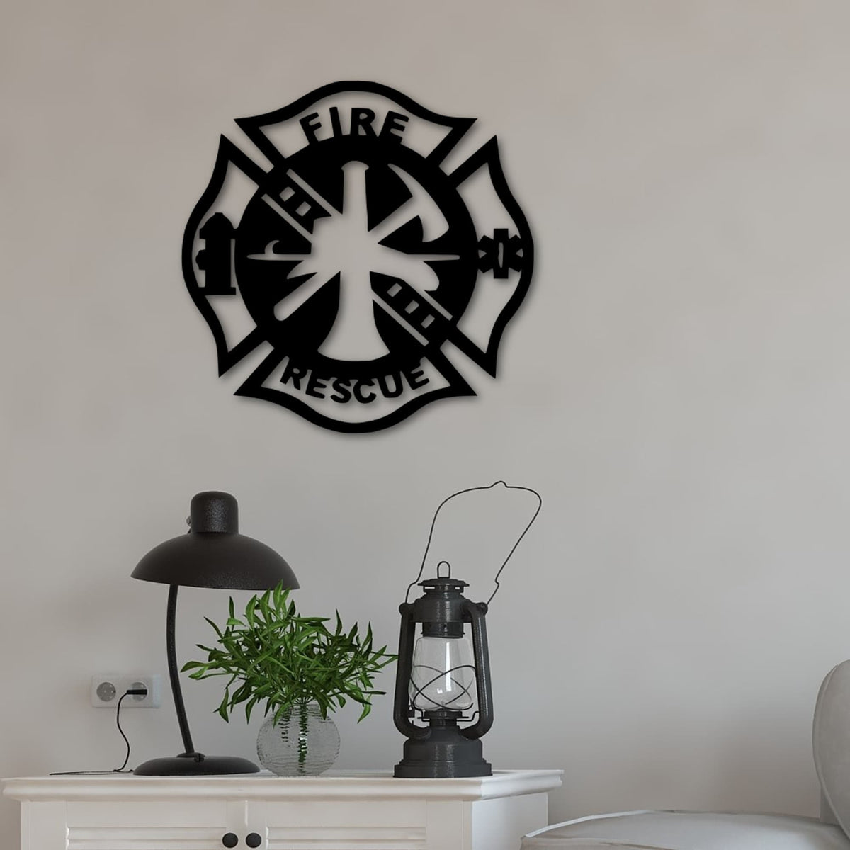 Fire Department Metal Sign Maltese Badge Fire Dept Sign Gift For Firefighter Fire Department Gift Firefighters Sign