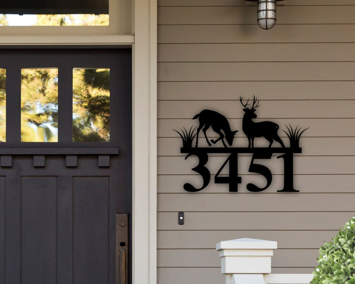 Custom Rustic Metal Address Sign Wilderness Sign Metal House Number Sign Outdoor Gift Ideas Address Plaque Housewarming Gift