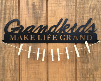 Grand Kids Make Life Grand Metal Monogram Metal Wall Decor Metal Quote Housewarming Gift Christmas Gift Mother's Day