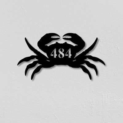Custom Crab Sign Metal Fish Sign Personalized Name Crab Sign Crab Address Sign L Gift For Fisherman Crab Sign Beach House Decor