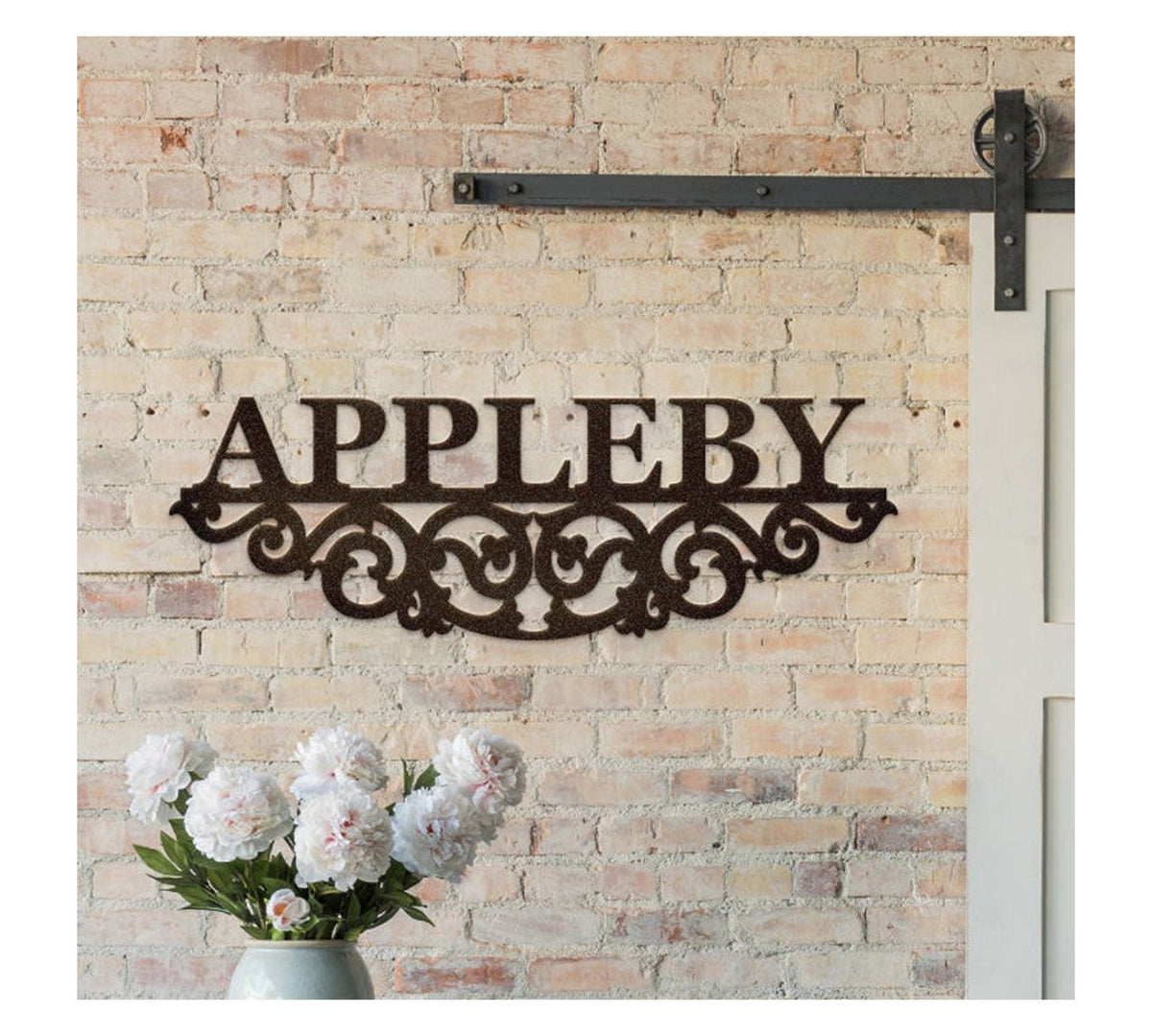 Personalized Family Name Sign Steel Scroll