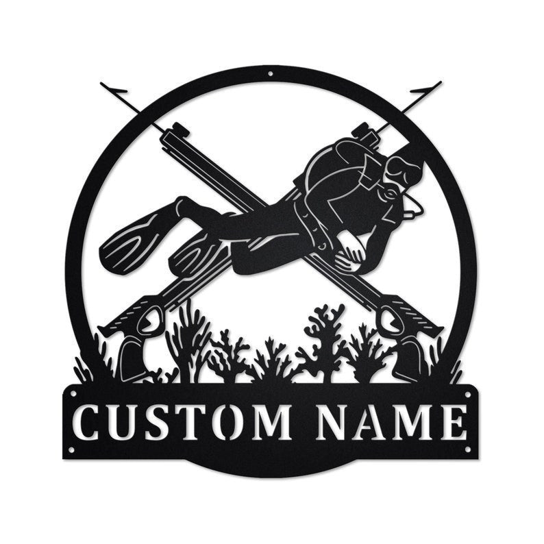 Personalized Spearfishing Metal Sign Spearfishing Spearfishing Metal wall Decor Spearfishing Lover Custom Spearfishing