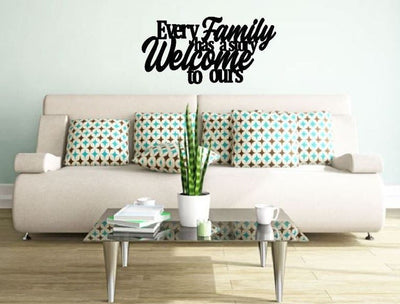 Every Family Has A Story Welcome To Ours Metal Monogram Metal Wall Decor Metal Quote Housewarming Giftchristmas Gift