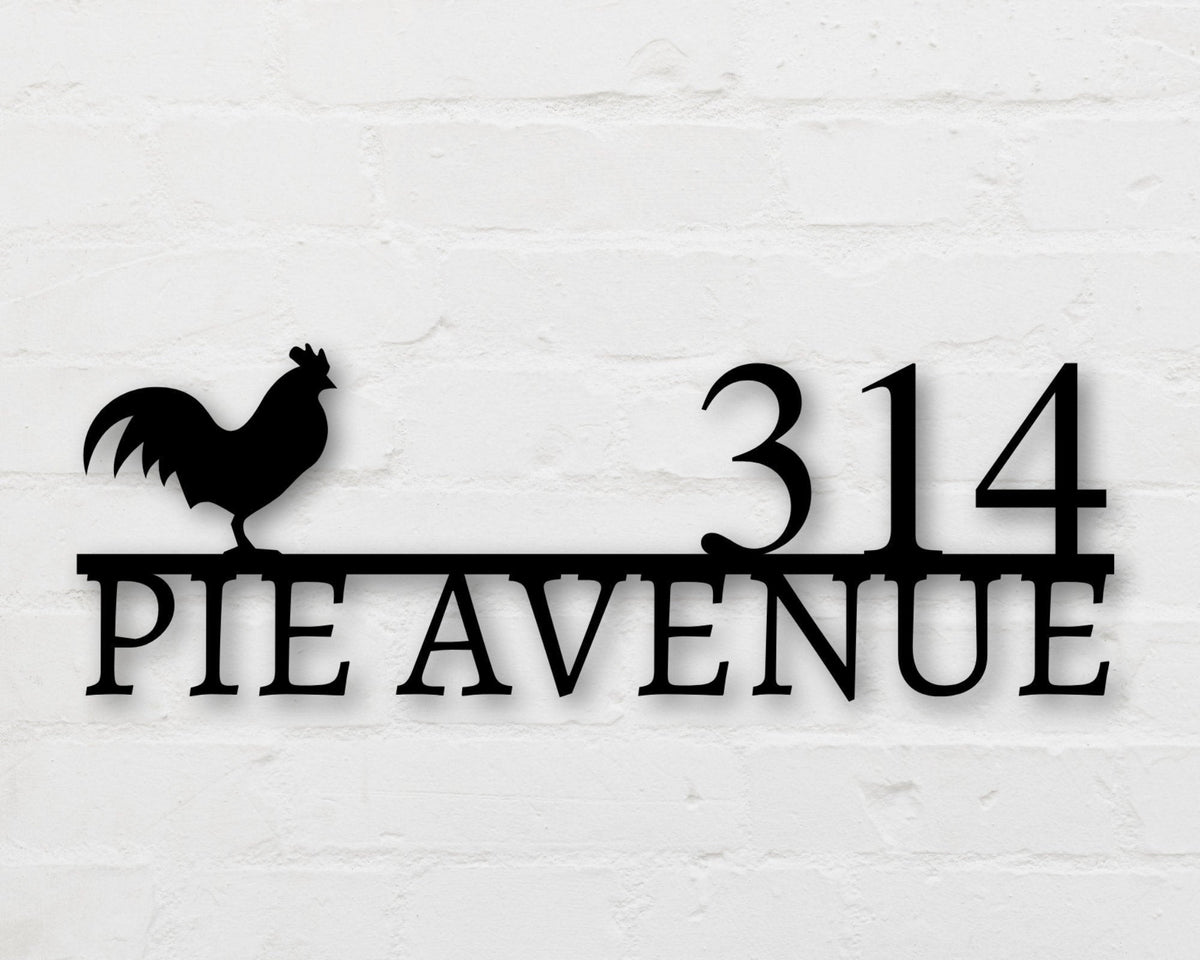 Metal Rooster House Numbers Address Plaque Cyber Monday Grandparents Gift Custom Metal Address Sign Custom Street Address Sign Modern