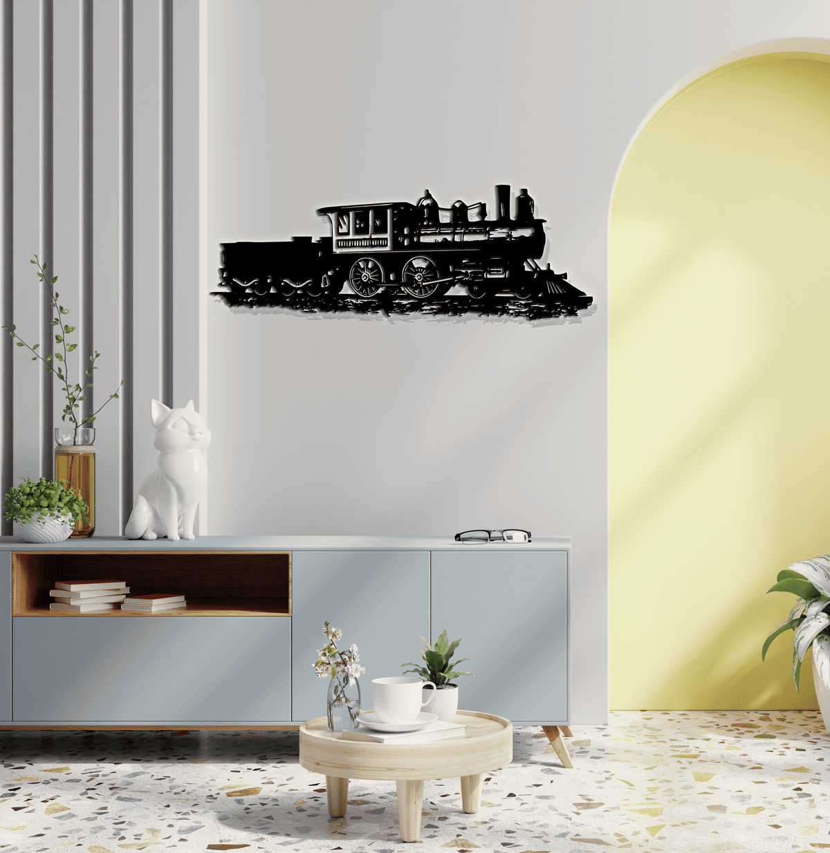 Metal Wall Decor Vintage Train Decor Home Kids Room Decoration Wall Hangings Metal Train Sign Metal Train Art