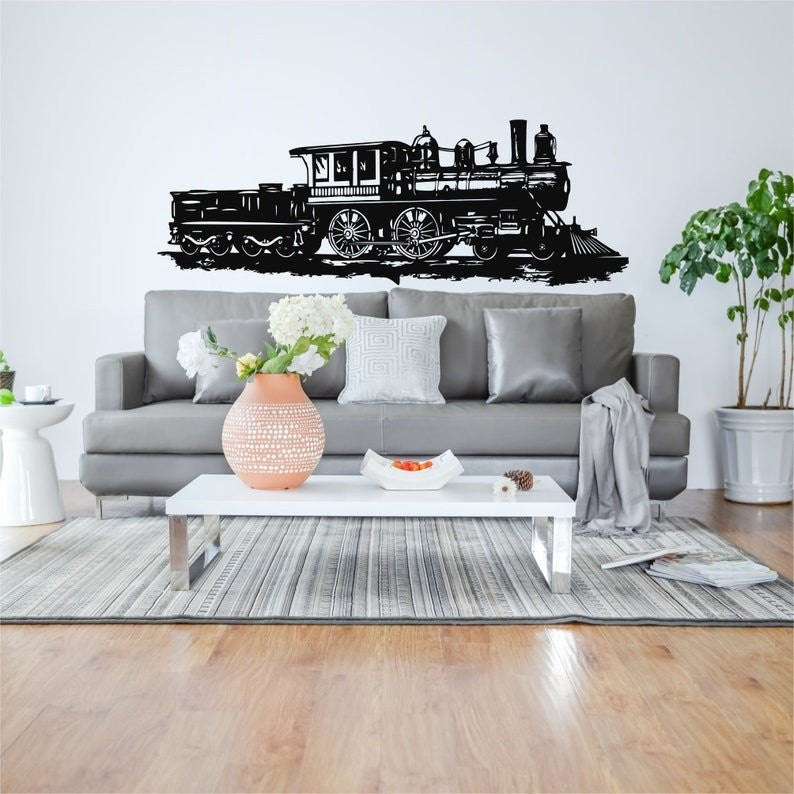 Metal Wall Decor Vintage Train Decor Home Kids Room Decoration Wall Hangings Metal Train Sign Metal Train Art