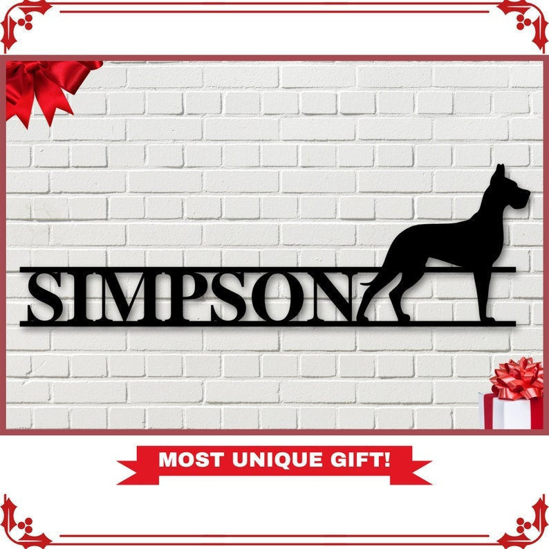 Dog Name Sign Personalized Family Name Metal Sign Wedding Gift Birthday Gift Metal Monogram Sign Personalized Sign
