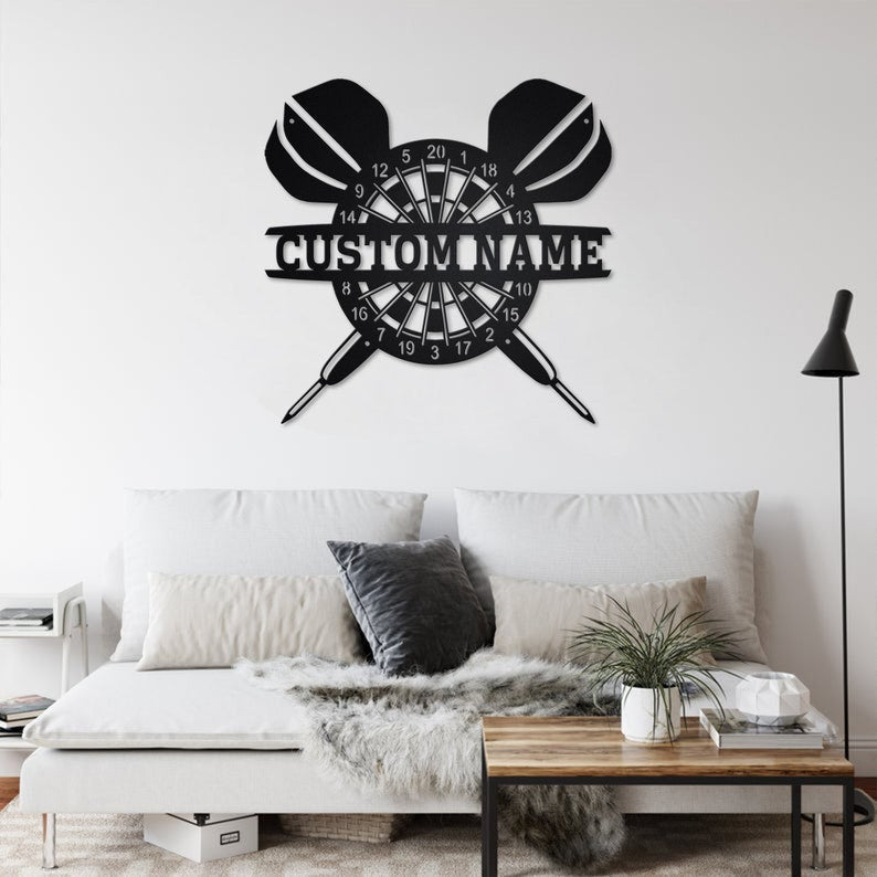 Darts Personalize Metal Wall Decor Darts Metal Sign Office Housewarming Outdoor Metal Sign Gift For Darts Lover