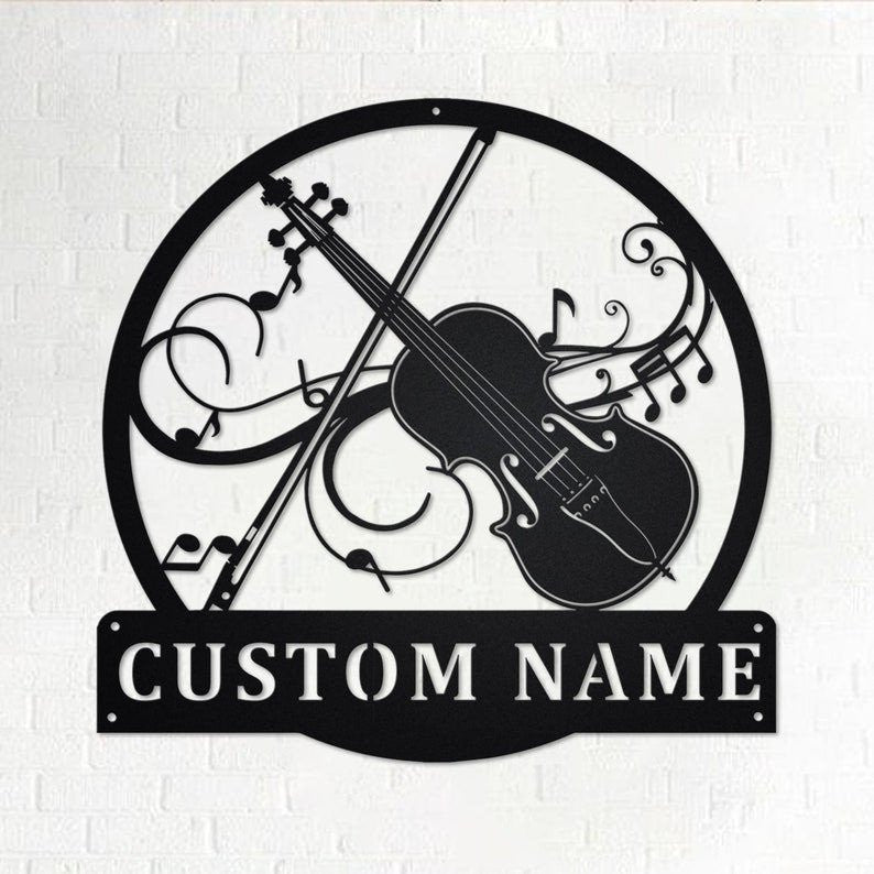 Custom Violin Musical Instrument Personalized Violin Teacher Name Sign Decoration For Room Violin Custom Violin