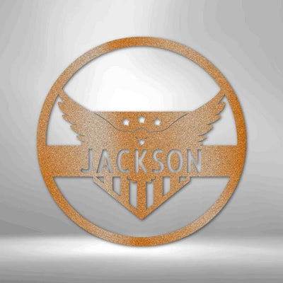 Personalized Attacking Eagle Monogram Metal Wall Sign Birthday Gift Idea Game Room Gift Gift For Him