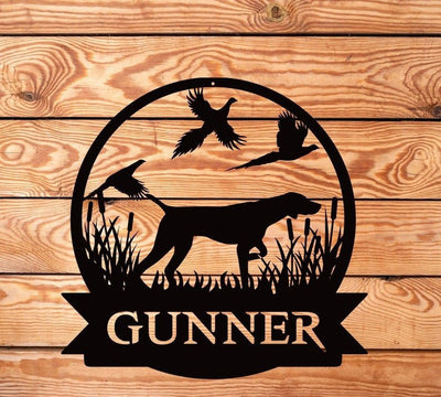 Personalized Pheasant Hunting Monogram German Short Haired Dog Hunting Sign Wildlife Sign Dog Hunting Hunting Wall Decor