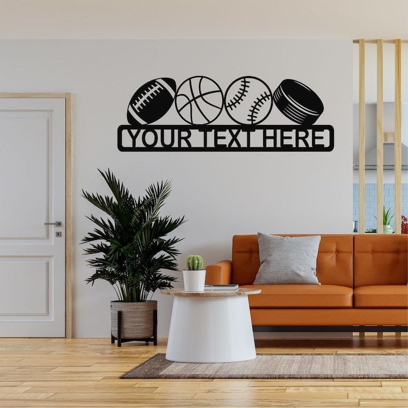 Custom Personalized Sport Decor Metal Monogram Metal Sign Kids Teens Wall Decoration Sport Lover Gift Idea