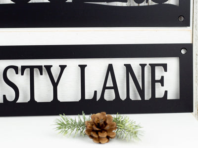 Custom Family Name And Address Metal Signs Black Trees Outdoor Sign Custom Sign Address Sign Name Sign