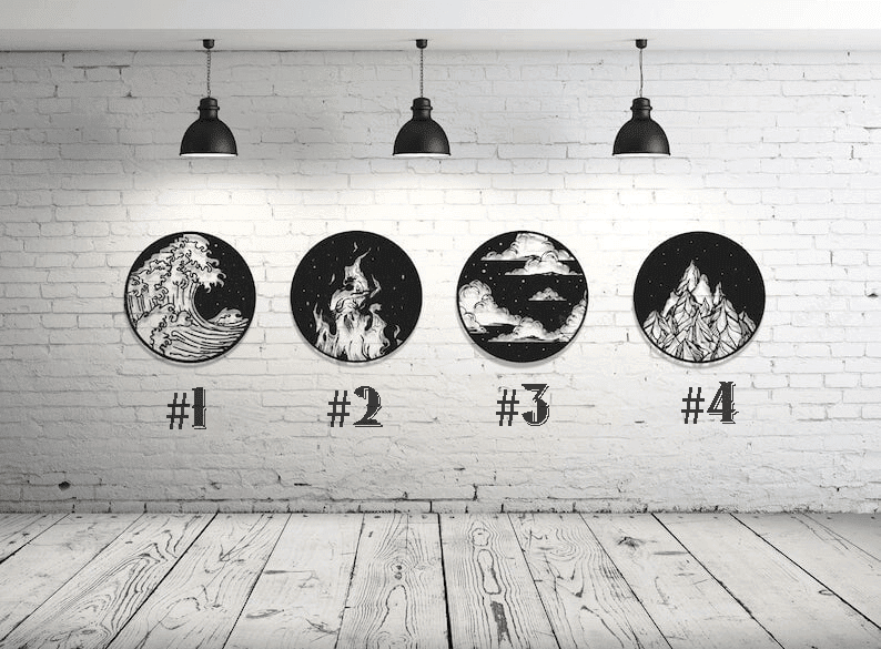 Four Elements Metal Wall Decor Housewarming Gift Alternative 4 Elements Metal Wall Sign Farmhouse Wall Decor
