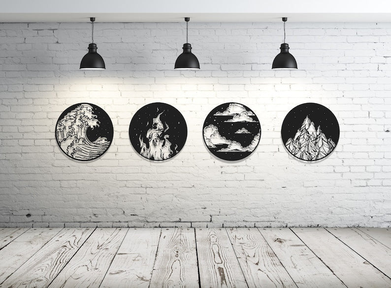 Four Elements Metal Wall Decor Housewarming Gift Alternative 4 Elements Metal Wall Sign Farmhouse Wall Decor