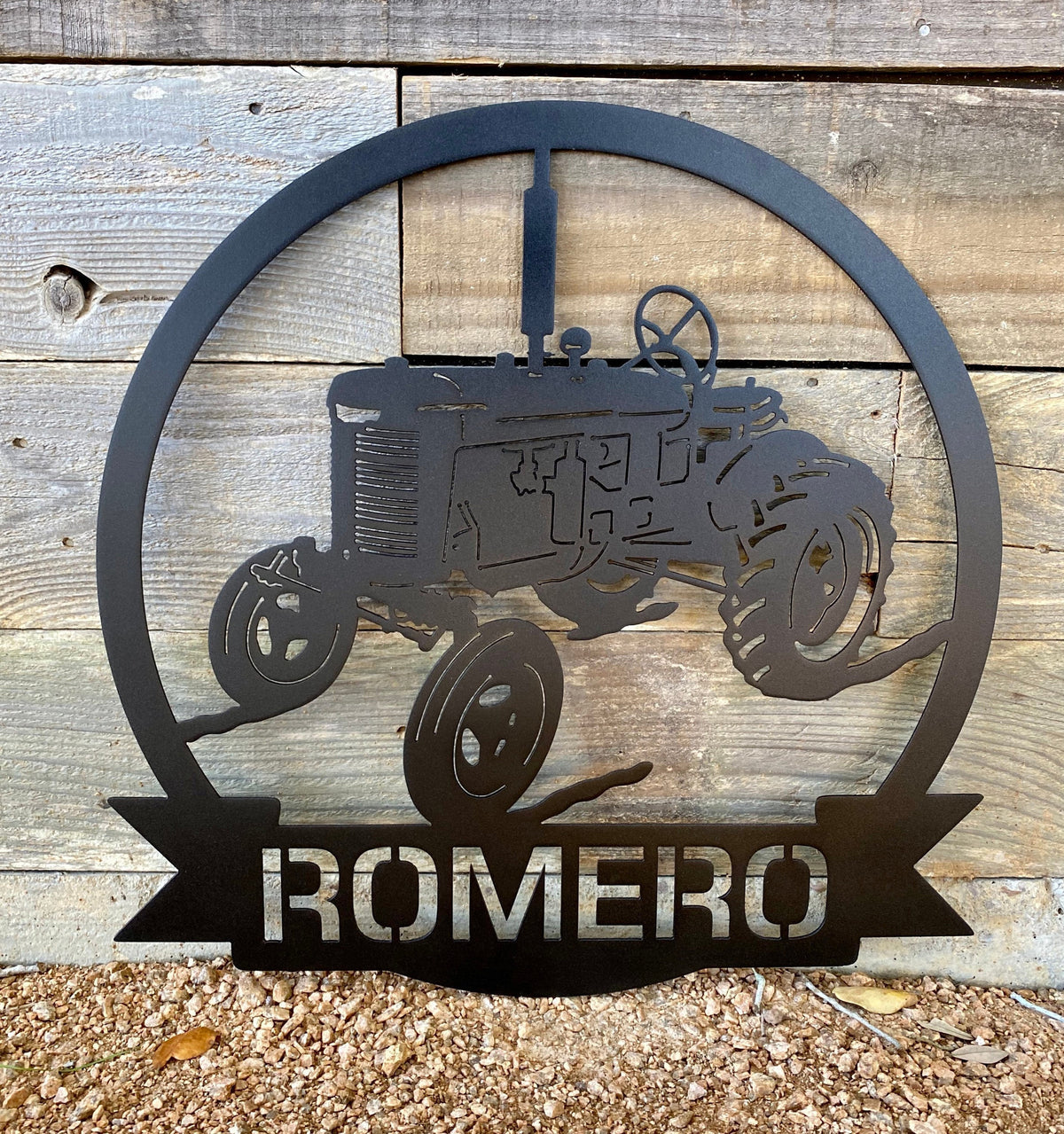Farmhouse Circle Family Monogram Sign  Metal Monogram Gifts Cut Metal Sign