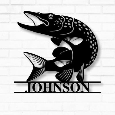 Custom Metal Fish Sign Personalized Name Fish Sign Gift For Fisherman Farmhouse Decor Fish Decor Trout Decor Metal Name Sign