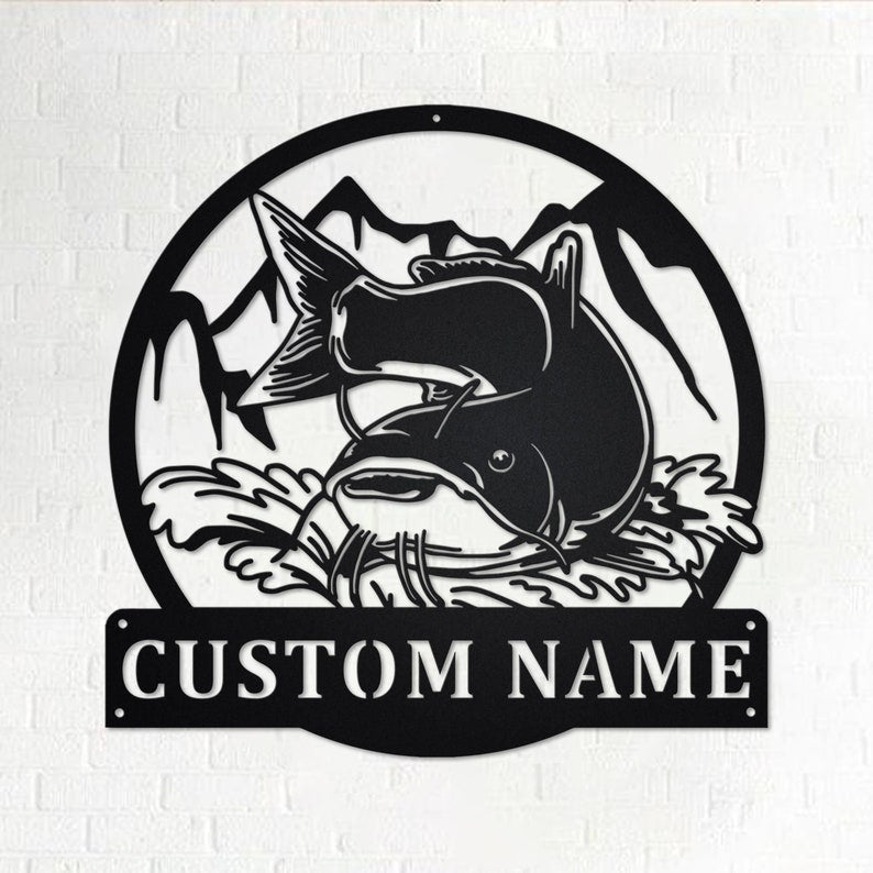 Custom Catfish Fishing Personalized Catfish Name Sign Decoration For Room Catfish Custom CatfishFisherman Gift