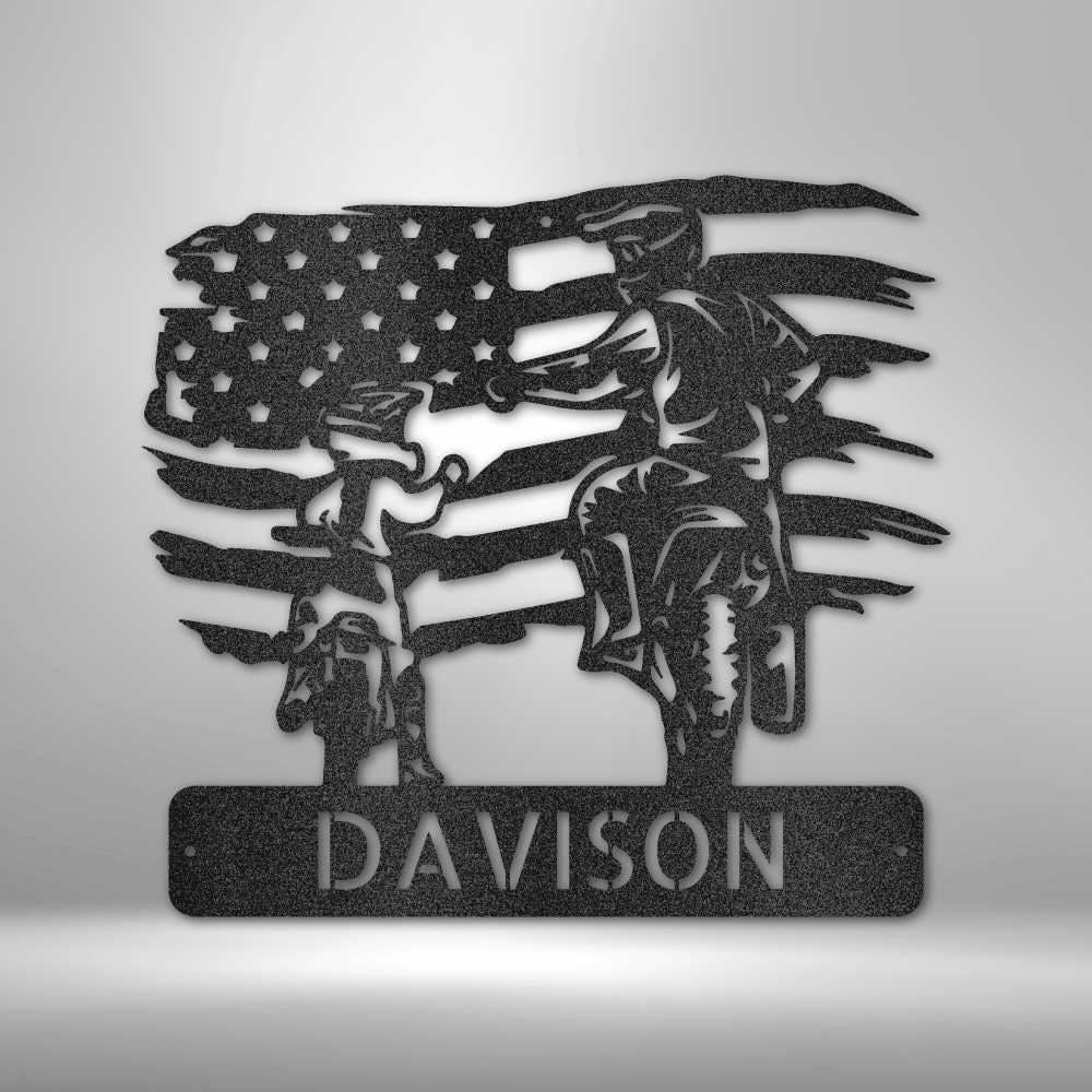Personalized American Motocross Family Monogram Metal Wall Sign Father & Son Motocross Metal Sign Big Brother Little Brother Motocross