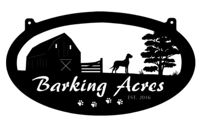 Metal Farm Sign With Barn And Dogs Metal House Sign