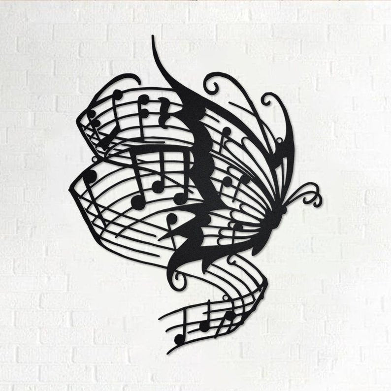 Butterfly Music Butterfly Music Decoration For Room Butterfly Music Butterfly Music Music Teacher Gift