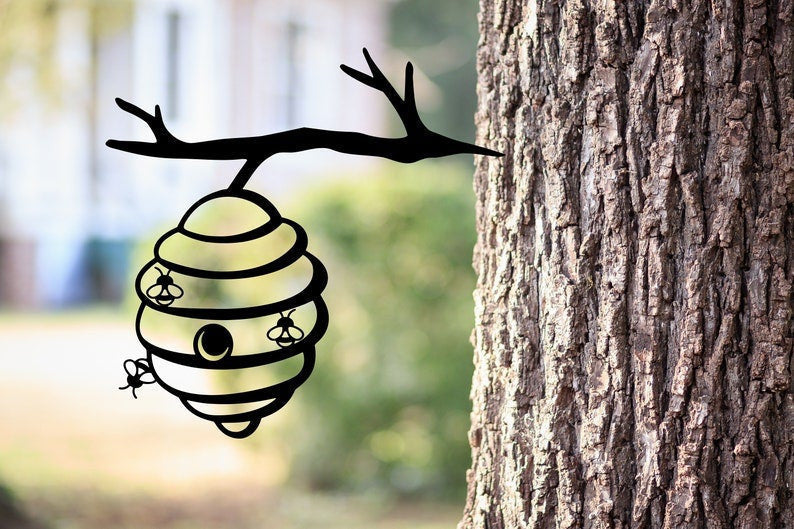 Beehive Tree Stake Metal Bird Tree Stake Christmas Gift