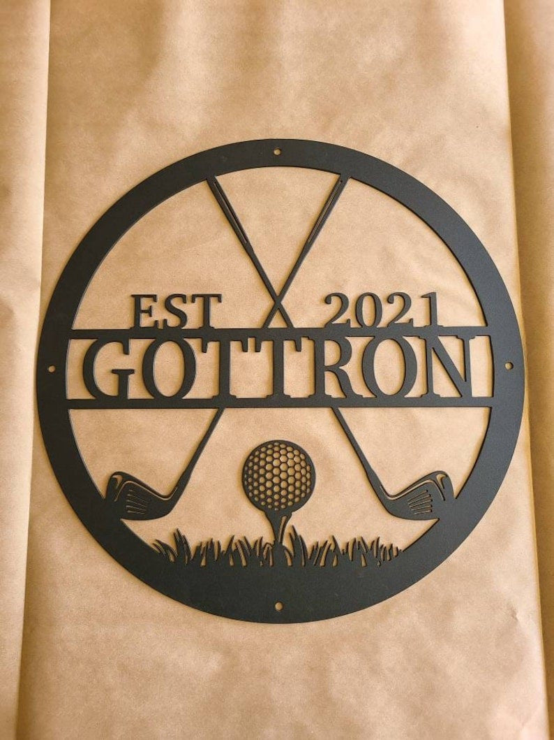 Personalized Golf Sign Personalized Golf Metal Sign Golf Decor Golf Metal Golf Sign Last Name Sign Family Name Sign