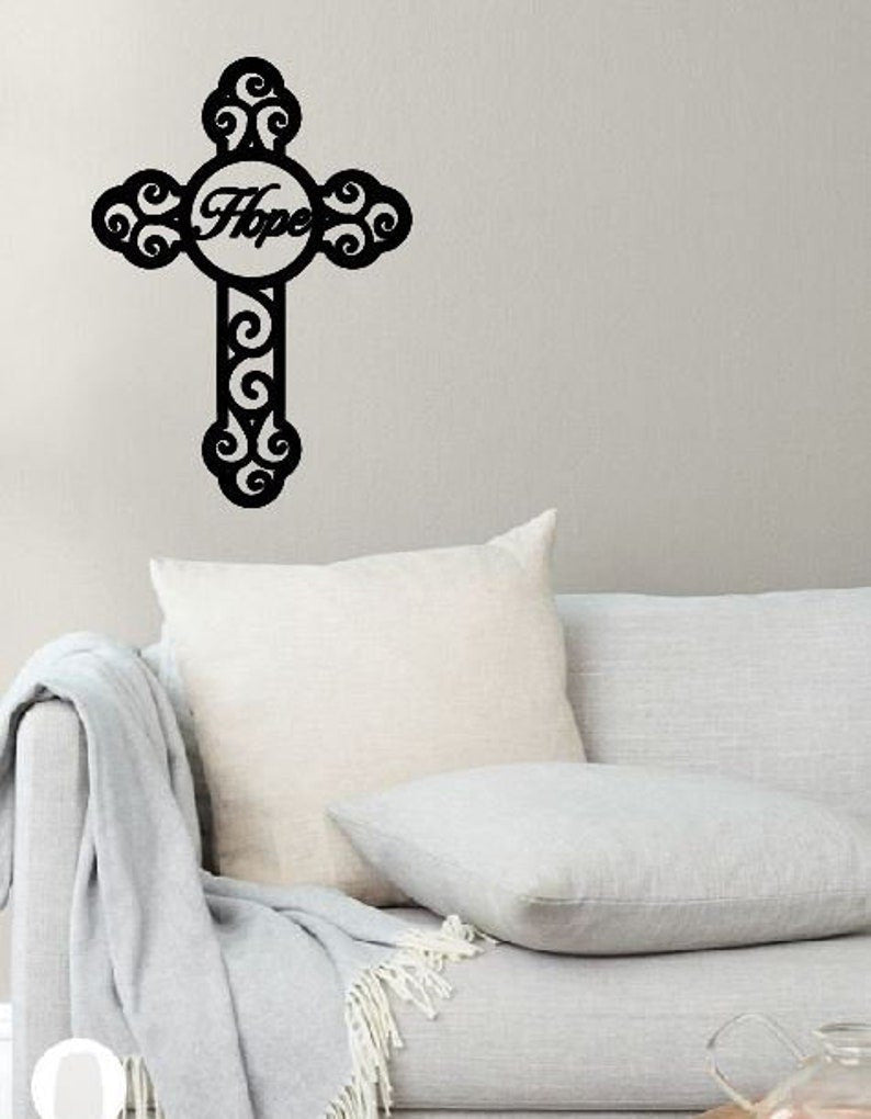 Faith Cross Metal Monogram Metal Wall Decor Metal Quote Housewarming Gift Christmas Gift