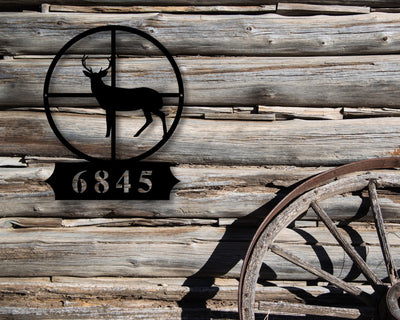 Custom Metal Address Sign Camp Address Sign Metal Hunter Camp Numbers Address Plaque Housewarming Gift Hunting Deco Hunting Gift