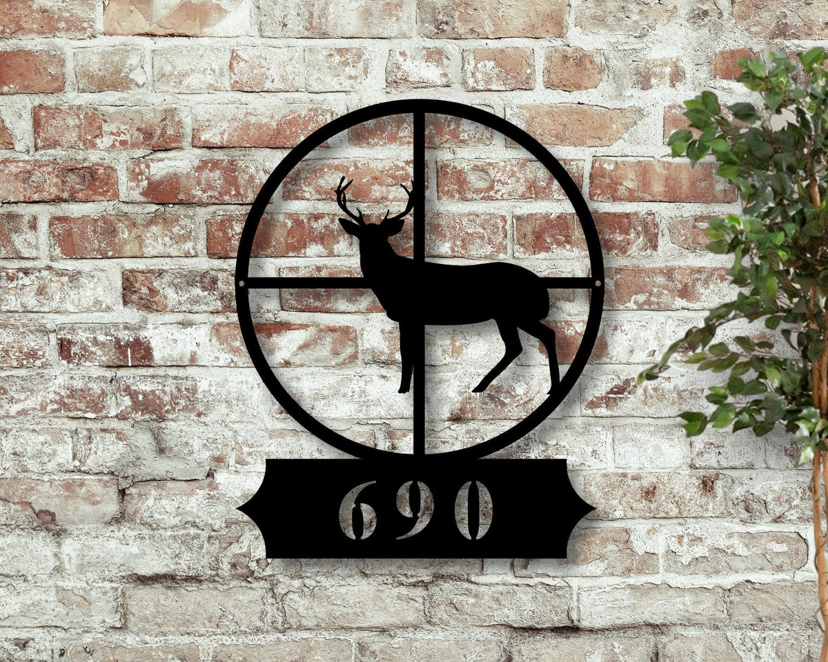 Custom Metal Address Sign Camp Address Sign Metal Hunter Camp Numbers Address Plaque Housewarming Gift Hunting Deco Hunting Gift