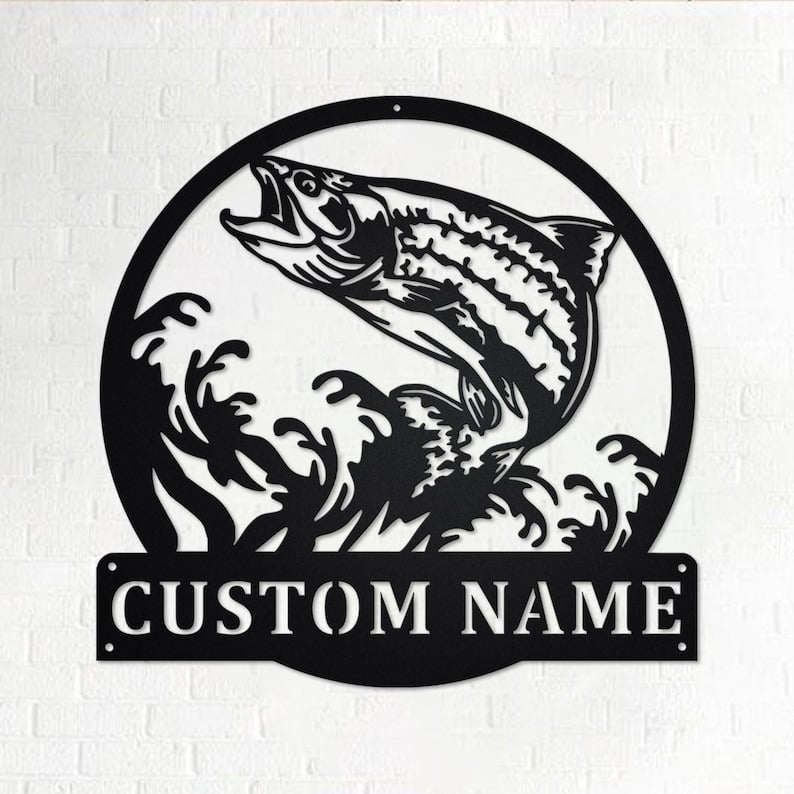 Custom Trout Fish Personalized Trout Fish Name Sign Decoration For Room Trout Fishing Custom Trout Fish