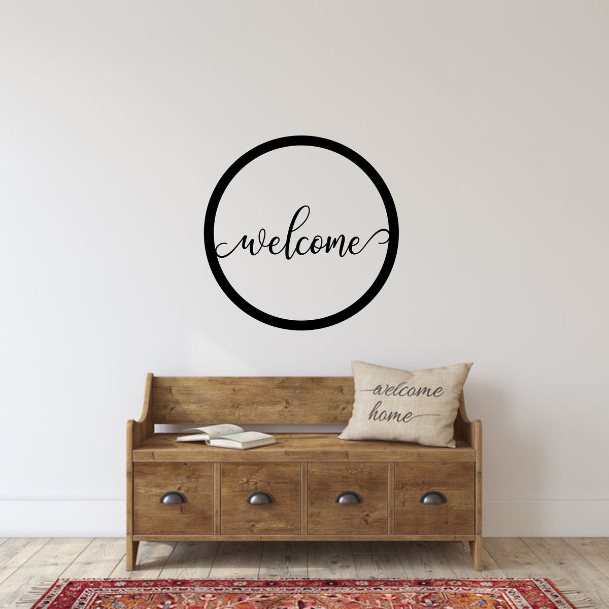 Welcome Sign Round Border Metal Wall Decor Housewarming Living Room Decor Kitchen Decor Outdoor Porch Decor Thanksgiving