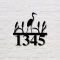 Custom Family Name Sign Crane Address Sign Beach House Decor Outdoor Family Sign Outdoor Decor Metal Sign