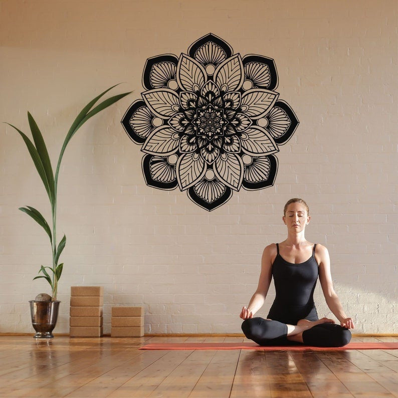 Metal Wall Decor Metal Mandala Decor Namaste Bohemian Yoga Decor Metal Mandala Art Home Office Living Room Decoration