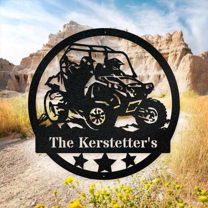 Sidebyside Personalized Family Name Atv Off Road Metal