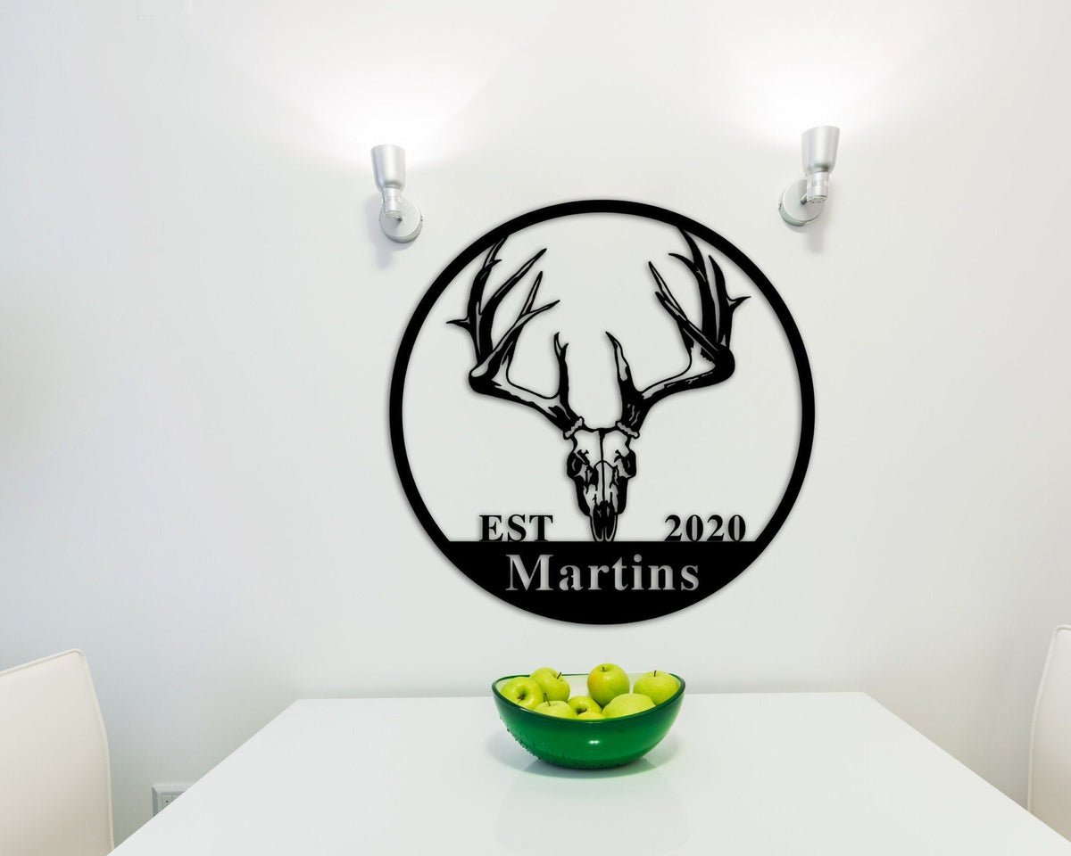 Deer Address Sign Metal Deer Sign Antler Wall Sign Hunting Present Man Gift Deer Family Address Sign Hunter Valentines Gift Camp Sign