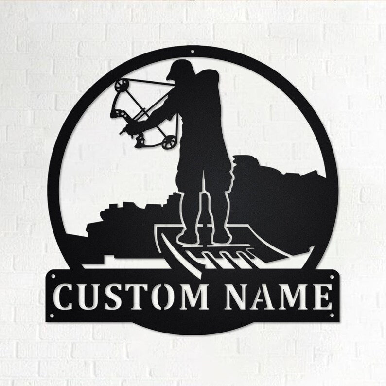 Custom Bowfishing Personalized Bowfishing Name Sign Decoration For Room Bowfishing Metal Custom Bowfishing