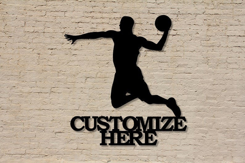 Customizable Metal Basketball Player Sign Personalized Basketball Player Decoration Basketball Wall Decor
