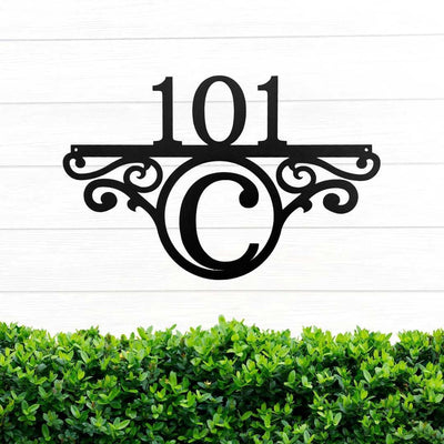 Personalized Initial Address Monogram Metal Wall Sign Housewarming Gift New Home Owner Gift Idea