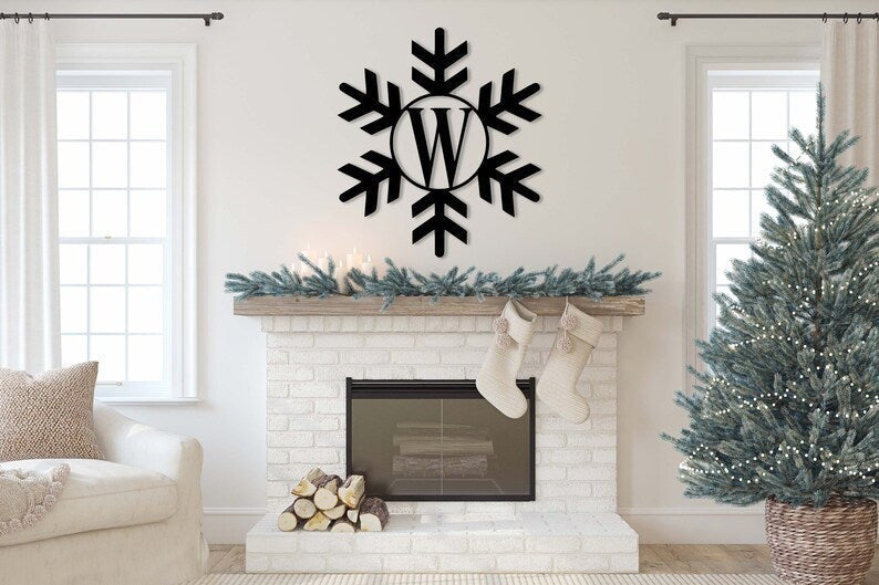 Snowflake Personalized Monogram Ornament Christmas Winter